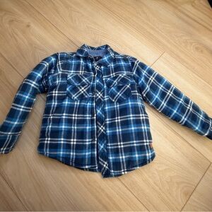 7 For All Mankind Blue Plaid Kids Jacket
